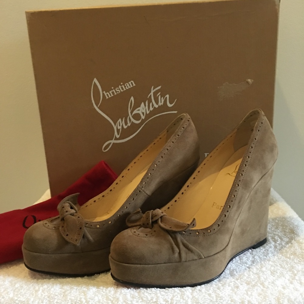 Christian Louboutin Suede Wedge Heels
